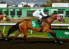 Jockey Frank Alvarado, picks up his 3,000th victory in North America aboard Curly Girly.