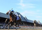 Moreno leads the way to victory in the Whitney.<br><a target="blank" href="http://photos.bloodhorse.com/AtTheRaces-1/At-the-Races-2014/i-k5m3bvn">Order This Photo</a>