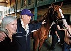 Bill and Betty Currin with Stormello at Hollywood Park.