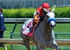 Midnight Lucky rolls to victory in the Humana Distaff. <br><a target="blank" href="http://photos.bloodhorse.com/AtTheRaces-1/At-the-Races-2014/i-hBL62pR">Order This Photo</a>