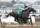 Gracer rolls to victory in the Dearly Precious Stakes.<br><a target="blank" href="http://photos.bloodhorse.com/AtTheRaces-1/At-the-Races-2014/35724761_2vdnSX#!i=3065270509&k=hqbtJsR">Order This Photo</a>