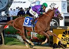 California Chrome<br><a target="blank" href="http://photos.bloodhorse.com/TripleCrown/2014-Triple-Crown/Preakness-Stakes-139/i-zZhrS6v">Order This Photo</a>