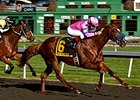Exit Stage Left pulls away late to win the Gold Rush Stakes.