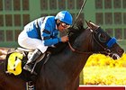 Sky Kingdom won the 1 1/16-mile American Flag Stakes at Los Alamitos on July 4.