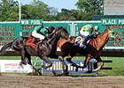 Irish You Well gets the victory in the Long Branch Stakes.