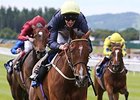 Thistle Bird comes home strong to win the Pretty Polly Stakes.<br><a target="blank" href="http://photos.bloodhorse.com/AtTheRaces-1/At-the-Races-2014/i-FDfxgQG">Order This Photo</a>