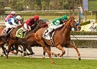 Vagabond Shoes comes home strong to win the San Marcos Stakes.