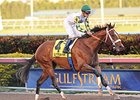 Mucho Macho Man cruises to victory in the Florida Sunshine Millions Classic.<br><a target="blank" href="http://photos.bloodhorse.com/AtTheRaces-1/At-the-Races-2014/35724761_2vdnSX#!i=3029257280&k=KtSDV3X">Order This Photo</a>