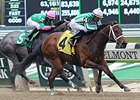 Favorite Tale is the 9-5 morning line favorite for the Jersey Shore Stakes.
<br><a target="blank" href="http://photos.bloodhorse.com/AtTheRaces-1/At-the-Races-2014/i-WZZ2sK5">Order This Photo</a>
