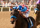 Awesome Baby runs away from the competition in the Santa Ynez Stakes.