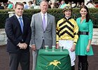 Norman Casse (son of leading trainer Mark Casse), Keeneland President & CEO Bill Thomason, and leading jockey Julien Leparoux and wife Shea