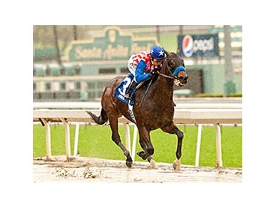 Awesome Baby splashes home to win the Santa Ysabel.