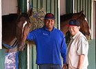 Social Inclusion, Ron Sanchez, and trainer Manny Azpurua at Pimlico.