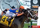 Stopchargingmaria faces a full field in the Allaire DuPont Distaff.<br><a target="blank" href="http://photos.bloodhorse.com/AtTheRaces-1/At-the-Races-2014/i-LdChwcH">Order This Photo</a>