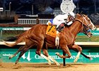 Will Take Charge catches Game On Dude to win the Clark Handicap.