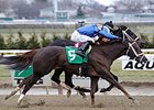 Mamdooha wins the Ruthless Stakes.
<br><a target="blank" href="http://photos.bloodhorse.com/AtTheRaces-1/At-the-Races-2014/35724761_2vdnSX#!i=3019491822&k=PKXSftk">Order This Photo</a>