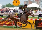 Oxbow and Gary Stevens win the 2013 Preakness. <br><a target="blank" href="http://photos.bloodhorse.com/TripleCrown/2013-Triple-Crown/Preakness-Stakes-138/29423277_98XmS6#!i=2519582770&k=t2VnCcN">Order This Photo</a>