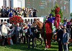 The goal for California Chrome was to win the Kentucky Derby.<br><a target="blank" href="http://photos.bloodhorse.com/TripleCrown/2014-Triple-Crown/Kentucky-Derby-140/i-BcFb654">Order This Photo</a>