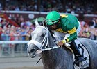 Stonetastic won the Prioress Stakes by 8 1/2 lengths.<br><a target="blank" href="http://photos.bloodhorse.com/AtTheRaces-1/At-the-Races-2014/i-zZcJJr8">Order This Photo</a>