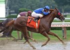 Strapping Groom finishes strong to win the Forego Stakes.<br><a target="blank" href="http://photos.bloodhorse.com/AtTheRaces-1/at-the-races-2013/27257665_QgCqdh#!i=2735534217&k=4qGtFNT">Order This Photo</a>