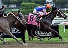 Stopchargingmaria is in control in the Alabama Stakes.
<br><a target="blank" href="http://photos.bloodhorse.com/AtTheRaces-1/At-the-Races-2014/i-jcwgv2w">Order This Photo</a>