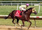 Belle Gallantey runs away with the Delaware Handicap.<br><a target="blank" href="http://photos.bloodhorse.com/AtTheRaces-1/At-the-Races-2014/i-RvDkMKD">Order This Photo</a>