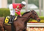 Naples Bay and Joe Bravo take the Marshua's River Stakes. <br><a target="blank" href="http://photos.bloodhorse.com/AtTheRaces-1/At-the-Races-2014/35724761_2vdnSX#!i=3005555895&k=48tcqKn">Order This Photo</a>