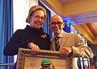 Mike Smith, right, with his aunt Nedra Matteucci after his recent induction into the New Mexico Sports Hall of Fame.