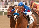Blueskiesnrainbows takes the San Pasqual Stakes under Martin Pedroza.