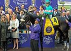 Zenyatta in the Winner' Circle after her Classic victory.<br><a target="blank" href="http://www.bloodhorse.com/horse-racing/photo-store?ref=http%3A%2F%2Fpictopia.com%2Fperl%2Fgal%3Fprovider_id%3D368%26ptp_photo_id%3D8609368%26ref%3Dstory">Order This Photo</a>