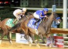 Game On Dude fights for victory in the Charles Town Classic.<br><a target="blank" href="http://photos.bloodhorse.com/AtTheRaces-1/at-the-races-2013/27257665_QgCqdh#!i=2467927612&k=j25j93G">Order This Photo</a>
