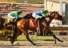 Rail Trip outfinishes John Scott to win the San Diego at Del Mar.