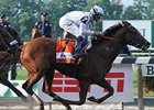 Drosselmeyer and Mike Smith power to victory in the Belmont Stakes. <br><a target="blank" href="http://www.bloodhorse.com/horse-racing/photo-store?ref=http%3A%2F%2Fpictopia.com%2Fperl%2Fgal%3Fprovider_id%3D368%26ptp_photo_id%3D9054173%26ref%3Dstory">Order This Photo</a>