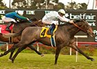 Grandeur flies home to win the Hollywood Turf Cup.