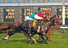 Two Months Rent surges late to win the Hawthorne Derby.