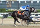 It's Tricky and Eddie Castro capture the Distaff Handicap.