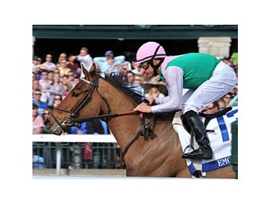 Ashland winner Emollient makes her turf debut in the American Oaks.<br><a target="blank" href="http://photos.bloodhorse.com/AtTheRaces-1/at-the-races-2013/27257665_QgCqdh#!i=2444000342&k=nHcfpBm">Order This Photo</a>