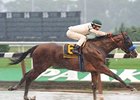 Tough Tiz's Sis romps in the rain in the Ruffian.<br><a target="blank" href="http://www.bloodhorse.com/horse-racing/photo-store?ref=http%3A%2F%2Fpictopia.com%2Fperl%2Fgal%3Fprovider_id%3D368%26ptp_photo_id%3D5812274%26ref%3Dstory">Order This Photo</a>