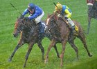 Better Lucky (left) outfights Dayatthespa and the rain to win the First Lady Stakes.<br><a target="blank" href="http://photos.bloodhorse.com/AtTheRaces-1/at-the-races-2013/27257665_QgCqdh#!i=2812540215&k=stzX78n">Order This Photo</a>
