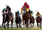 Ol' Fashion Gal rallies for the win in the Jimmy Durante Stakes.