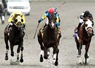 Newsdad rolls late to win the Fayette Stakes.