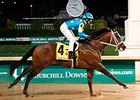 Debt Ceiling splashes to victory in the Bashford Manor Stakes.