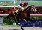 Travelin Man won the April 3 Swale by two lengths at Gulfstream Park.<br><a target="blank" href="http://www.bloodhorse.com/horse-racing/photo-store?ref=http%3A%2F%2Fpictopia.com%2Fperl%2Fgal%3Fprovider_id%3D368%26ptp_photo_id%3D9473902%26ref%3Dstory">Order This Photo</a>