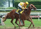 Kantharos remained undefeated after the 2-year-old blew away three others in the Saratoga Special Stakes. <br><a target="blank" href="http://www.bloodhorse.com/horse-racing/photo-store?ref=http%3A%2F%2Fpictopia.com%2Fperl%2Fgal%3Fprovider_id%3D368%26ptp_photo_id%3D9147868%26ref%3Dstory">Order This Photo</a>