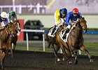 Lovely Pass bounds home to win the United Arab Emirates One Thousand Guineas.