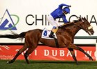 Frankie Dettori celebrates the Dubai Sheema Classic victory with Rewilding.
