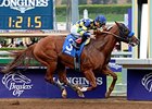Chitu flies to victory in the Damascus Stakes.<br><a target="blank" href="http://photos.bloodhorse.com/AtTheRaces-1/At-the-Races-2014/i-JQ3f8zD">Order This Photo</a>