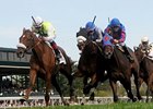 Unbelievable (left) gets up late to win the Appalachian Stakes.<br><a target="blank" href="http://photos.bloodhorse.com/AtTheRaces-1/at-the-races-2013/27257665_QgCqdh#!i=2464518886&k=XwXK9wj">Order This Photo</a>