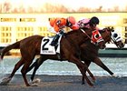 Banjammer(outside) finished 2nd by a nose in the Turfway Prevue.