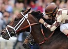 Embur's Song goes gate-to-wire to win the Doubledogdare at Keeneland.<br><a target="blank" href="http://www.bloodhorse.com/horse-racing/photo-store?ref=http%3A%2F%2Fpictopia.com%2Fperl%2Fgal%3Fprovider_id%3D368%26ptp_photo_id%3D9500478%26ref%3Dstory">Order This Photo</a>